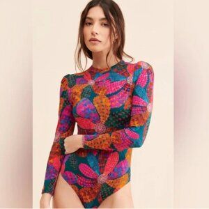 FARM Rio | Floral Puff Sleeve | Printed Bodysuit